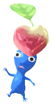 Lifelog artwork of a Blue Special Decor Pikmin with 2026 Chocoloate decor from Pikmin Bloom.