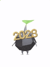 An animation of a Rock Pikmin with 2023 Glasses from Pikmin Bloom