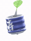 An animation of a Rock Pikmin with Sushi from Pikmin Bloom.