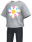 "Flower print T-shirt (Grey)" outfit in Pikmin Bloom. Original filename is icon_Preset_Costume_1312_FChallenge02.