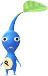 A Blue Roadside Decor Pikmin with Sticker decor from Pikmin Bloom.