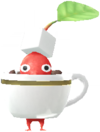 A red Decor Pikmin with the Café costume.