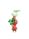 An animation of a Red Pikmin with a 4 leaf clover from Pikmin Bloom