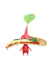 An animation of a Red Pikmin with a Pizza from Pikmin Bloom