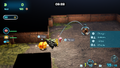 The Dwarf Orange Bulborb locked-on in the Cliff-Hanger's Hold Dandori Challenge with the Auto Target Lock.