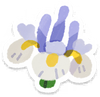 Lifelog artwork of a white iris from Pikmin Bloom.
