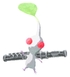 Lifelog artwork of a White Special Decor Pikmin with Tiny Instrument: Brass Band decor from Pikmin Bloom.