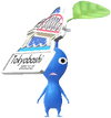 A Blue Bridge Decor Pikmin with Bridge Pin Badge decor from Pikmin Bloom.