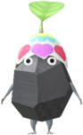 An event Rock Decor Pikmin wearing a colorful Easter egg.
