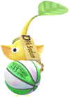 A Yellow Stadium Decor Pikmin with Ball Keychain (Rare) decor from Pikmin Bloom.
