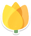 Lifelog artwork of a yellow tulip from Pikmin Bloom.