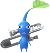 A Blue Special Decor Pikmin with Tiny Instrument: Brass Band decor from Pikmin Bloom.