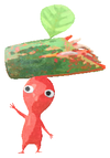Lifelog artwork of a Red Korean Restaurant Decor Pikmin with Kimchi decor from Pikmin Bloom.