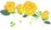 Yellow rose flowers as they appear as a texture in Pikmin Bloom.