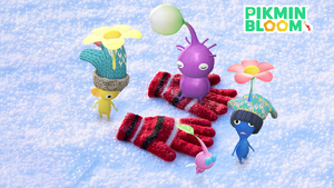 Promotional image for the 2023 Holiday Event in Pikmin Bloom.