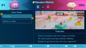 The select stage screen for Dandori Battle mode.
