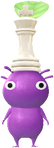 A special event Purple Decor Pikmin wearing a white Chess Piece.
