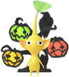 A Yellow Special Decor Pikmin with Halloween: Stained Glass decor from Pikmin Bloom.