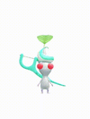 An animation of a White Pikmin with a Toothbrush from Pikmin Bloom.