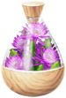 A full jar of blue orchid cactus petals from Pikmin Bloom.