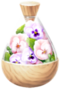 A full jar of white pansy petals.